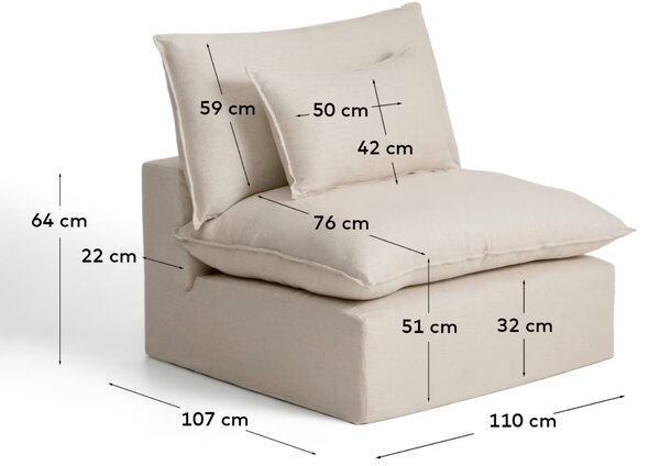 Kave Home Hnědé křeslo Anarela 110 cm s odnímatelným potahem