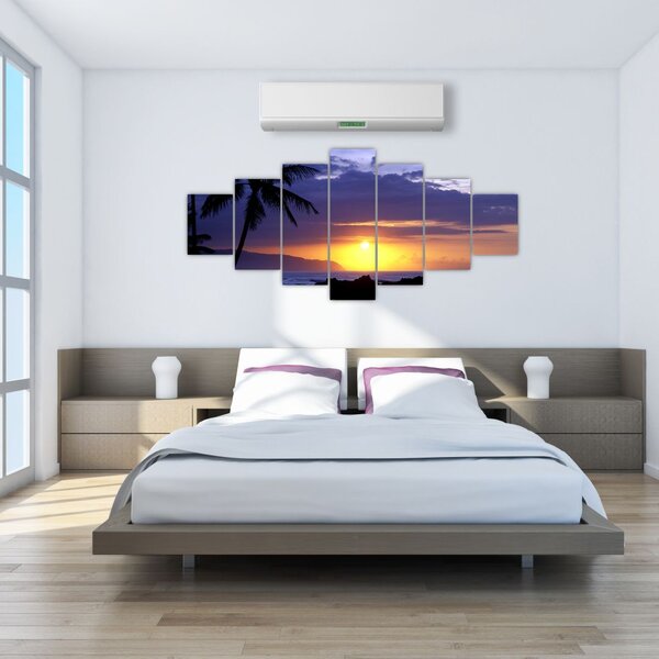 Obraz západu slunce nad mořem (210x100 cm)
