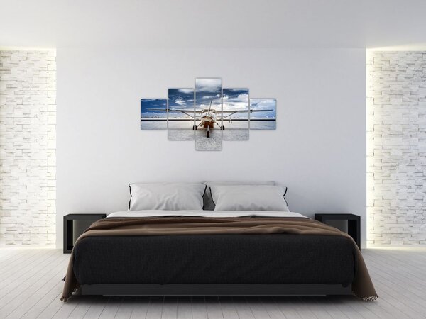 Obraz motorového letounu (125x70 cm)