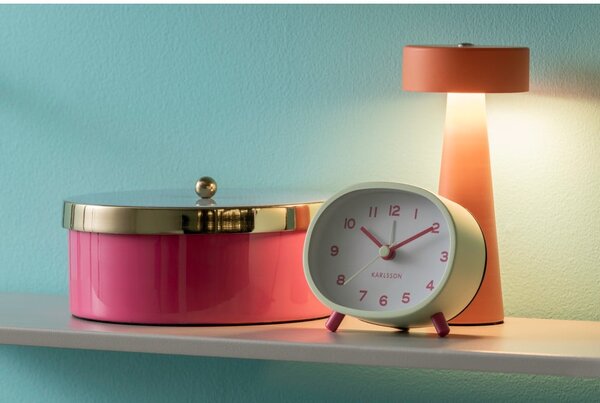 Růžový dekorativní kovový úložný box ø 16x6 cm Double Funky – PT LIVING