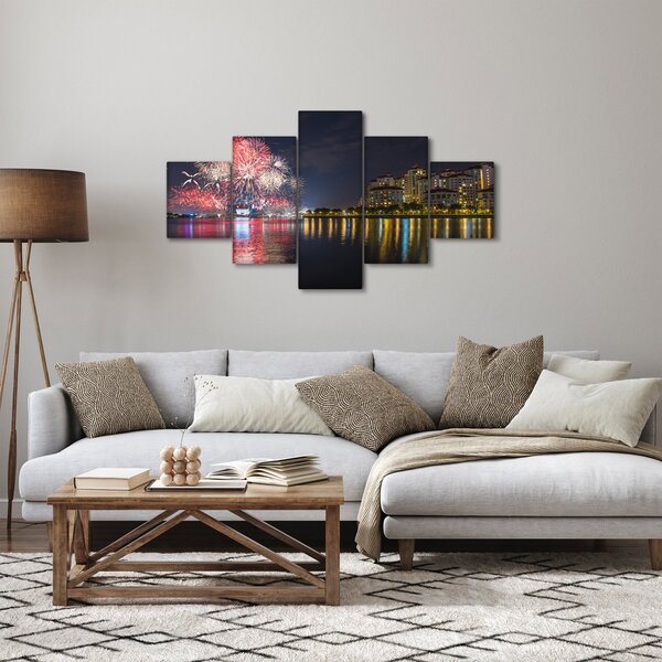 Obraz ohňostroje v singapuru (125x70 cm)