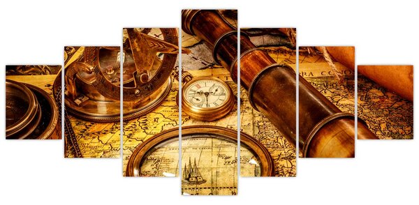 Obraz - Historické pomůcky námořníků (210x100 cm)