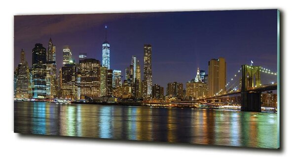 Foto obraz sklo tvrzené Manhattan noc osh-94053969