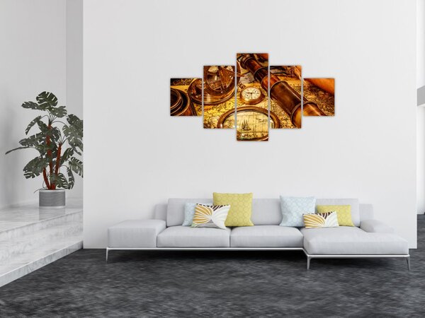 Obraz - Historické pomůcky námořníků (125x70 cm)