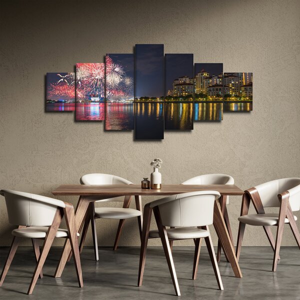Obraz ohňostroje v singapuru (210x100 cm)