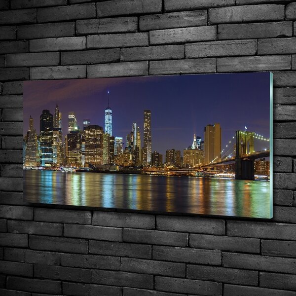 Foto obraz sklo tvrzené Manhattan noc osh-94053969
