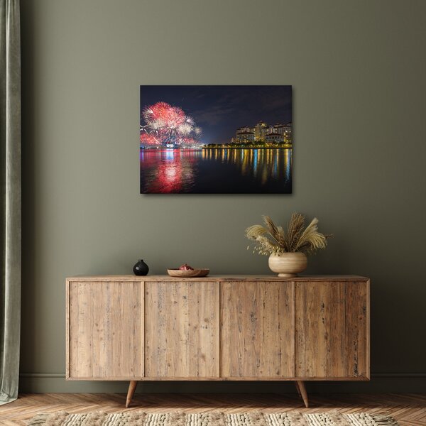 Obraz ohňostroje v singapuru (70x50 cm)