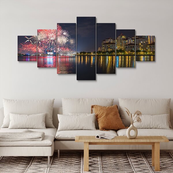 Obraz ohňostroje v singapuru (210x100 cm)