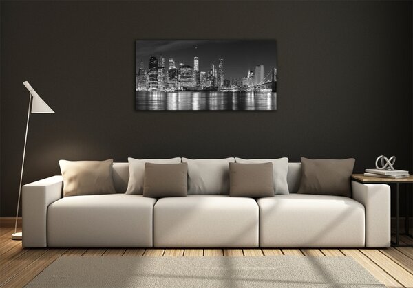 Foto obraz sklo tvrzené Manhattan noc osh-94054059