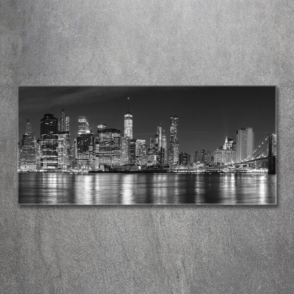 Foto obraz sklo tvrzené Manhattan noc osh-94054059