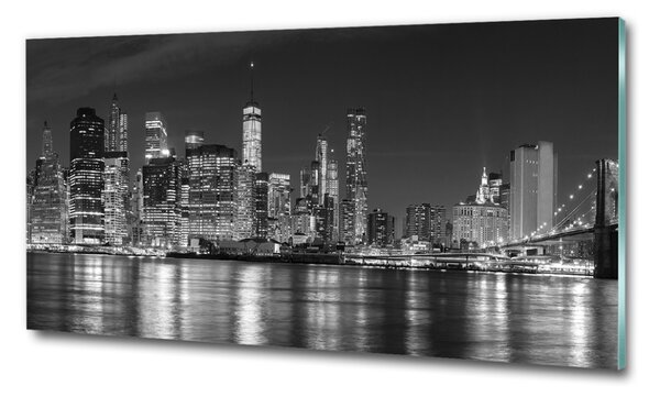 Foto obraz sklo tvrzené Manhattan noc osh-94054059