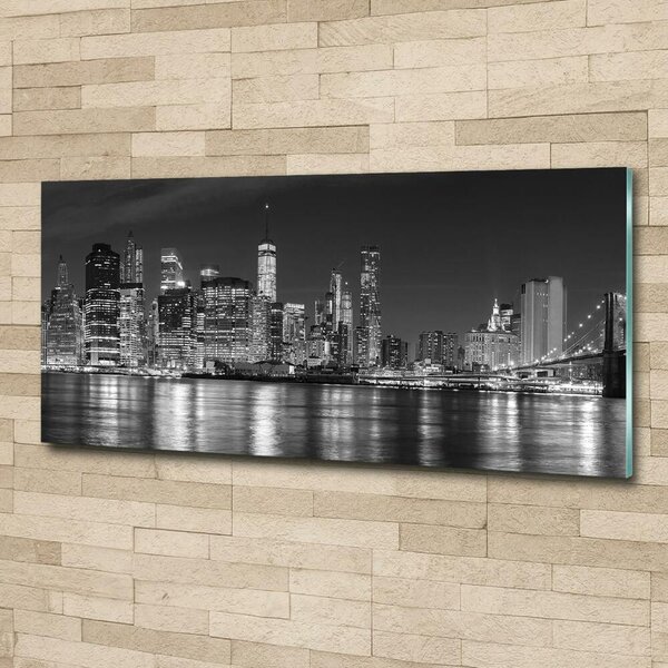 Foto obraz sklo tvrzené Manhattan noc osh-94054059