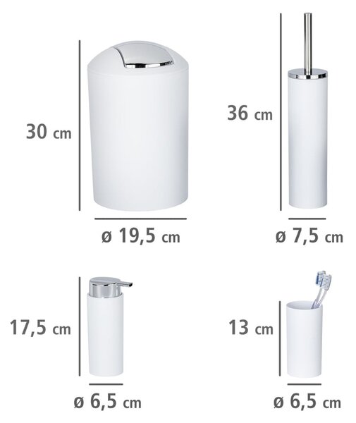 Bílá plastová sada doplňků do koupelny Calvo – Wenko