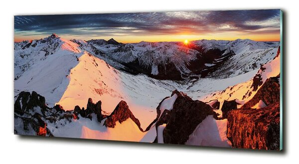 Fotoobraz na skle Hory zima osh-94339493