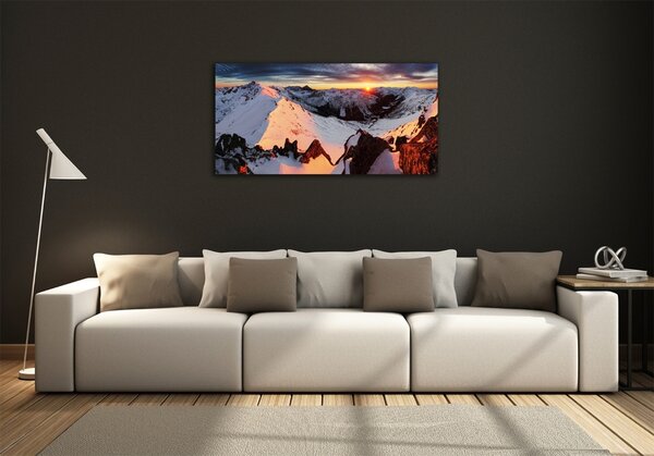 Fotoobraz na skle Hory zima osh-94339493