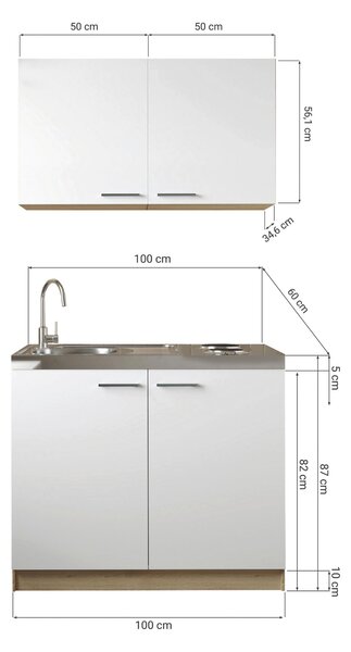 MINIKUCHYNĚ 100 cm Respekta - Online Only kuchyňské linky, Online Only