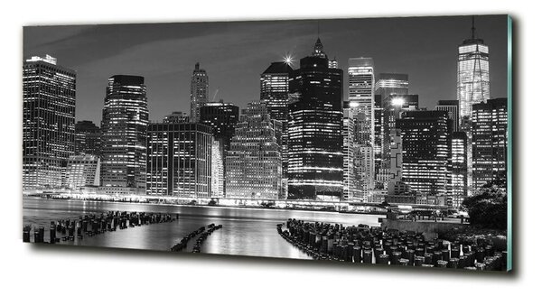 Moderní skleněný obraz z fotografie Manhattan noc osh-94703555