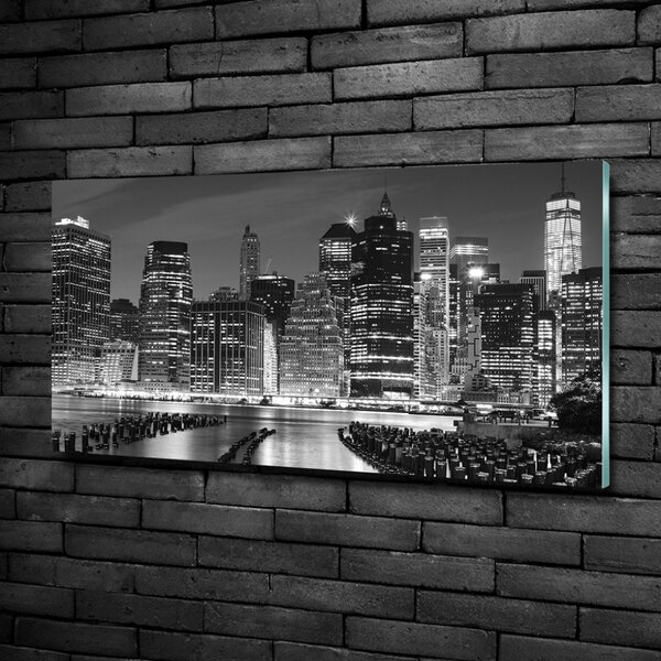 Moderní skleněný obraz z fotografie Manhattan noc osh-94703555