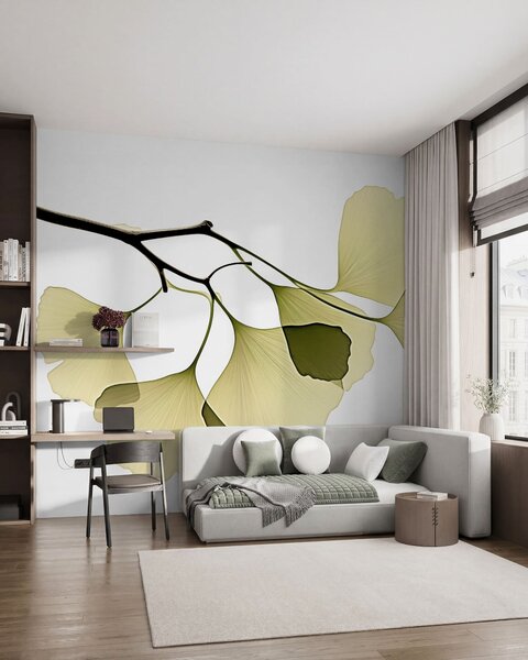 Fototapety Listy ginkga ve tvaru vějíře, Fototapety příroda, w09968 : uwalls.cz