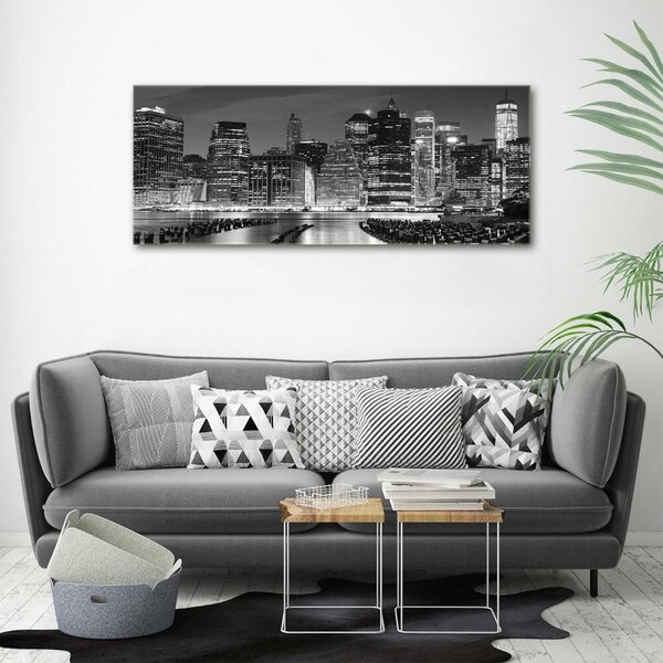 Moderní skleněný obraz z fotografie Manhattan noc osh-94703555