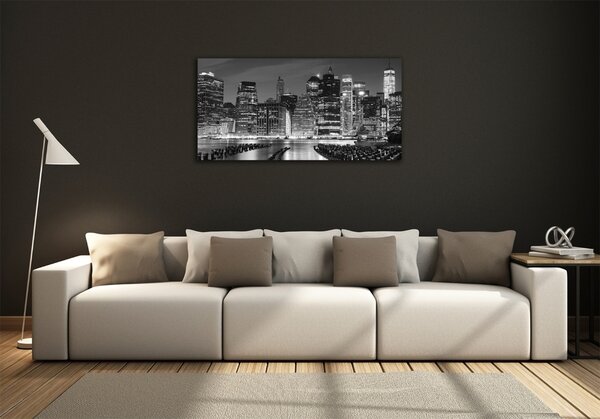 Moderní skleněný obraz z fotografie Manhattan noc osh-94703555