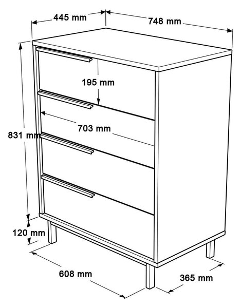 Komoda Otto 17 (bílá + černá)