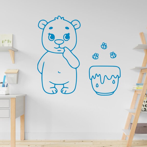 Živá Zeď Samolepka Medvídek s medem Barva: černá
