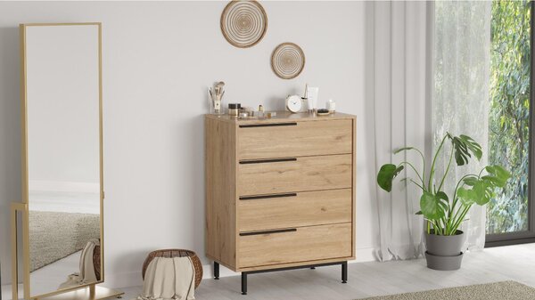 Komoda Otto 17 (ořech + černá). Akce -26%