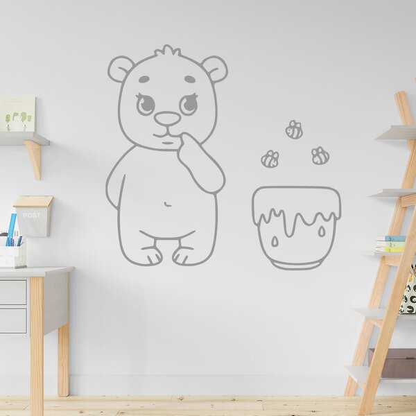Živá Zeď Samolepka Medvídek s medem Barva: černá