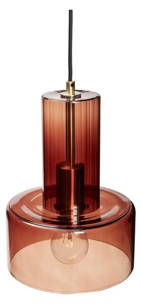 Hnědé stmívatelné závěsné svítidlo se skleněným stínidlem ø 20 cm Ripple – Hübsch