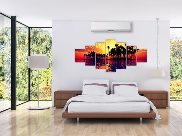 Obraz ostrovu při západu slunce (210x100 cm)
