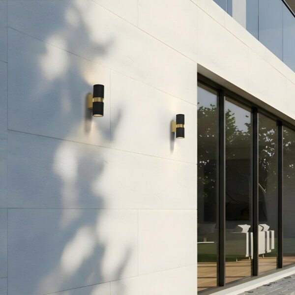 RED - DESIGN RENDL RENDL MANO nástěnná černá/česaná mosaz 230V GU10 2x8W IP54 R14128