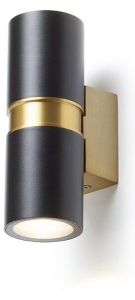 RED - DESIGN RENDL RENDL MANO nástěnná černá/česaná mosaz 230V GU10 2x8W IP54 R14128