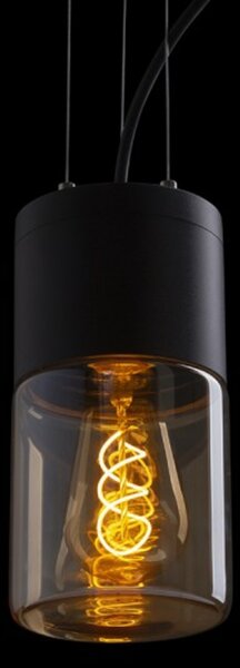 RED - DESIGN RENDL RENDL QUINN závěsná černá jantarové sklo 230V E27 11W IP54 R14130