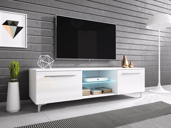 TV stolek Cleo XIII-W, Barva: bílá / bílý lesk 5902928368673