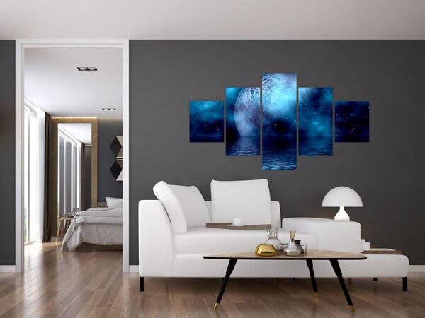 Obraz Měsíce nad hladinou moře (125x70 cm)