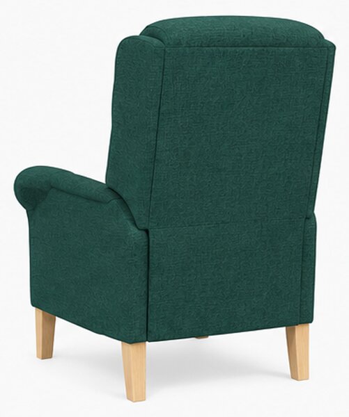 Křeslo relaxační, odpočinkové, ušák, dřevo/textil, 101x95x75 cm, přírodní/tmavě zelená, Dekorino KR20260038