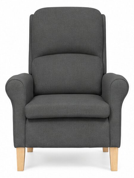 Křeslo relaxační, odpočinkové, ušák, dřevo/textil, 101x95x75 cm, přírodní/tmavě šedá, Dekorino KR20260035