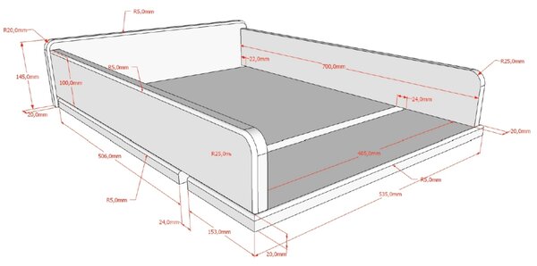 Vipack Dřevěná nástavba pro přebalovací komodu Forrest 72 x 53 cm