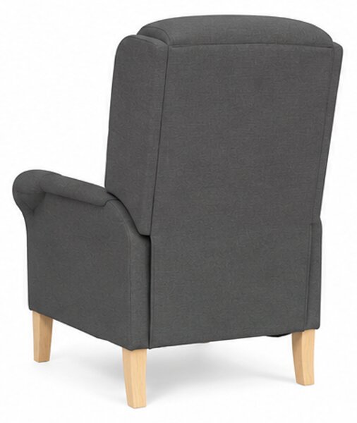 Křeslo relaxační, odpočinkové, ušák, dřevo/textil, 101x95x75 cm, přírodní/tmavě šedá, Dekorino KR20260035