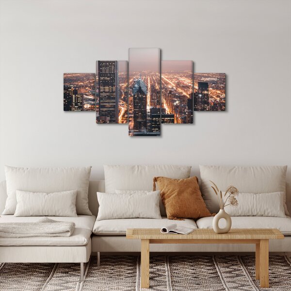 Obraz svítící metropole (125x70 cm)