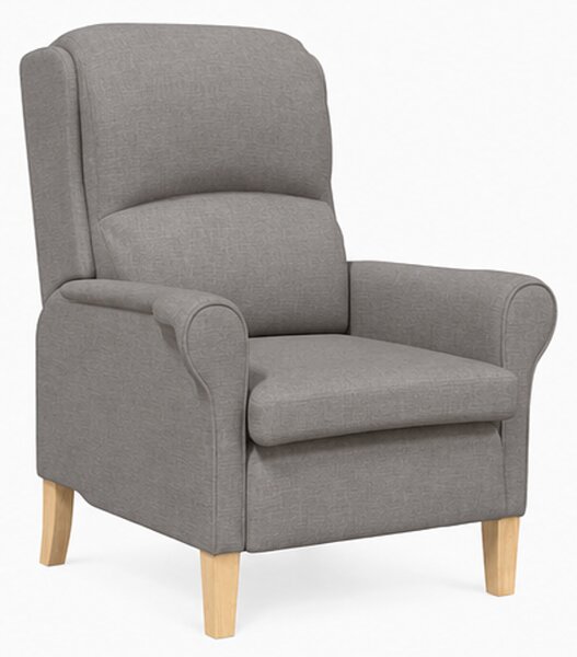 Křeslo relaxační, odpočinkové, ušák, dřevo/textil, 101x95x75 cm, přírodní/taupe, Dekorino KR20260039