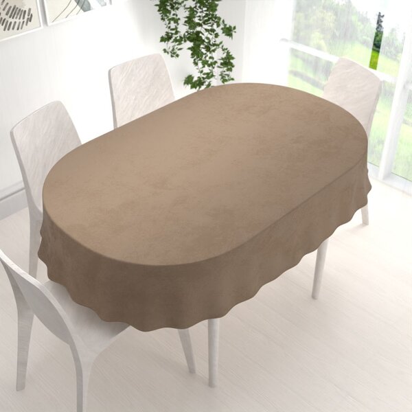 Biante Sametový oválný ubrus Velvet Premium SVP-034 Kávově hnědý 50x100 cm