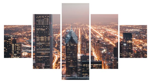 Obraz svítící metropole (125x70 cm)