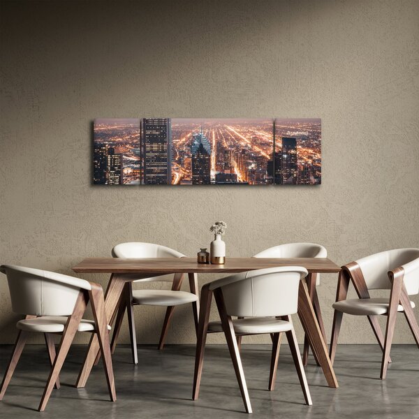 Obraz svítící metropole (170x50 cm)