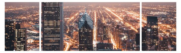 Obraz svítící metropole (170x50 cm)