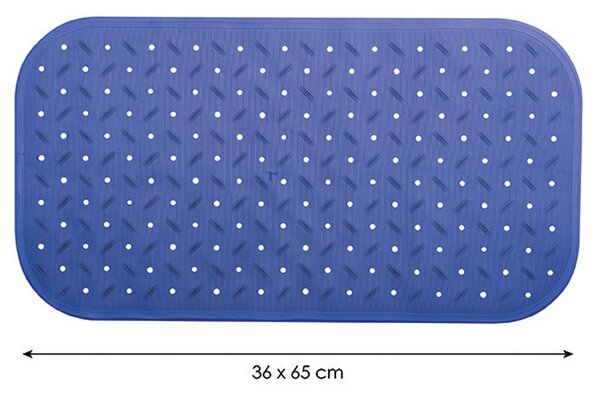 MSV protiskluzová podložka do vany CLASS Premium, tmavě modrá, SBS kaučuk, 36 x 65 cm