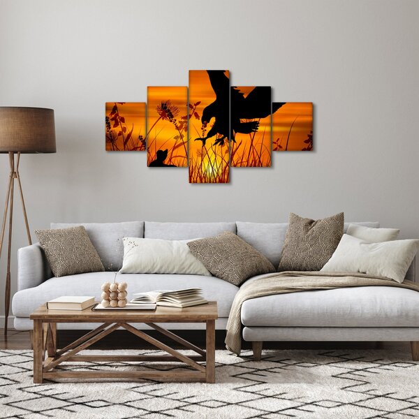 Obraz siluety dravce (125x70 cm)