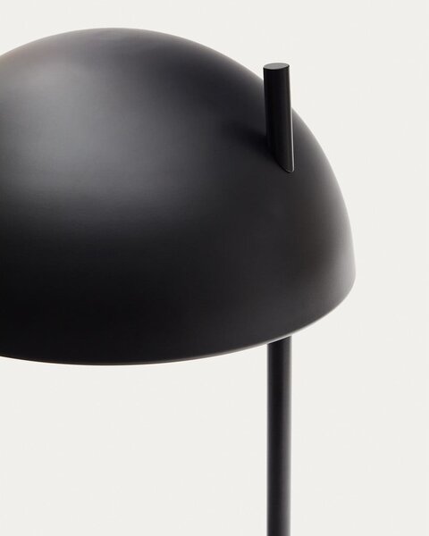 Černá/v přírodní barvě stojací lampa s kovovým stínidlem (výška 150 cm) Catlar – Kave Home