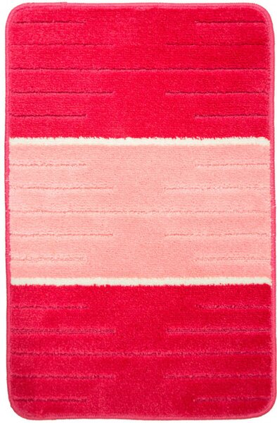Koupelnový kobereček COMO růžový / krémový, pruhy